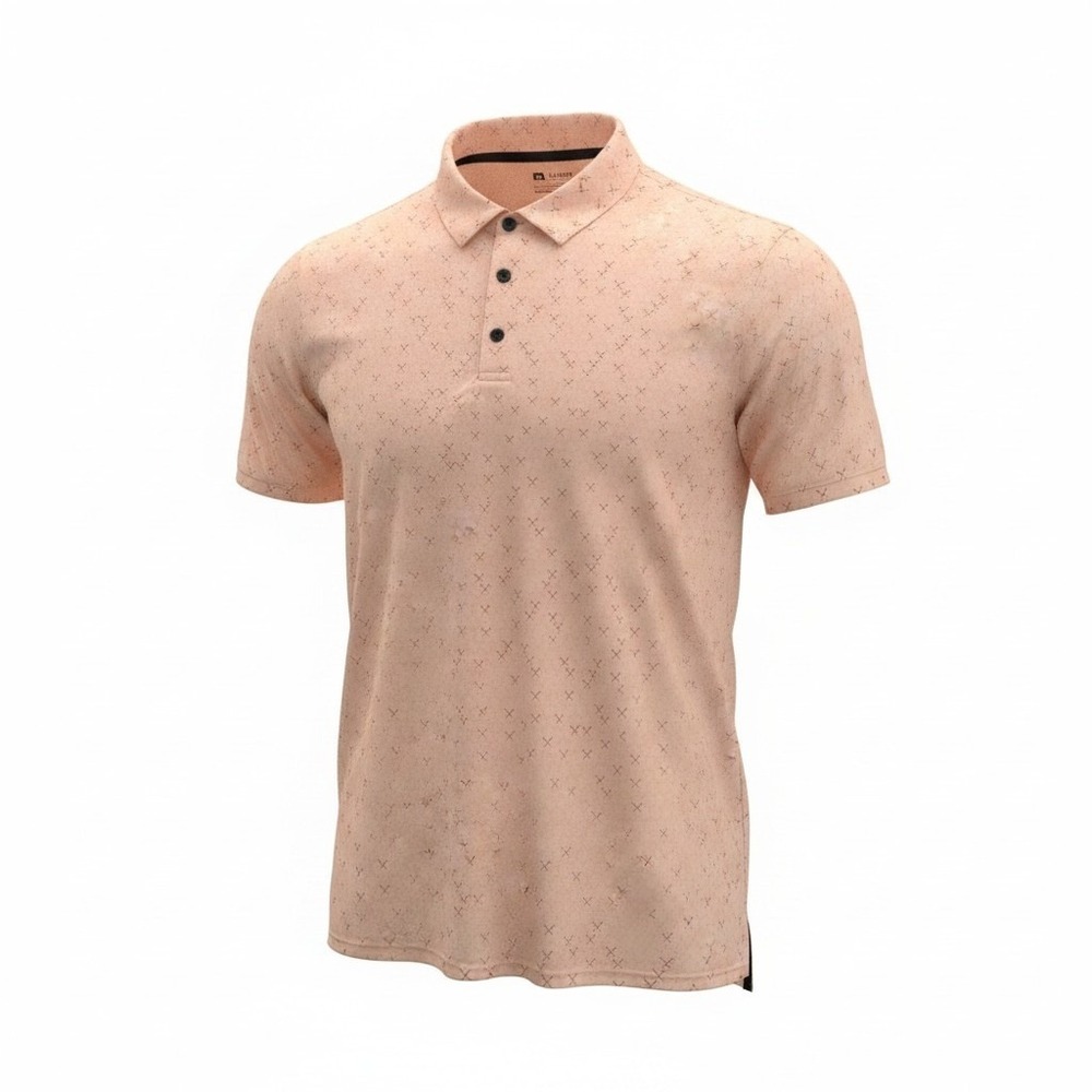 VRST Performance Polo Shirt Mens XL‎ Geometric Cross Print Golf Stretch Peach